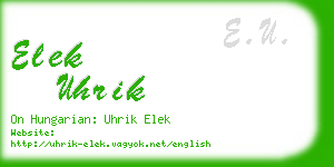 elek uhrik business card